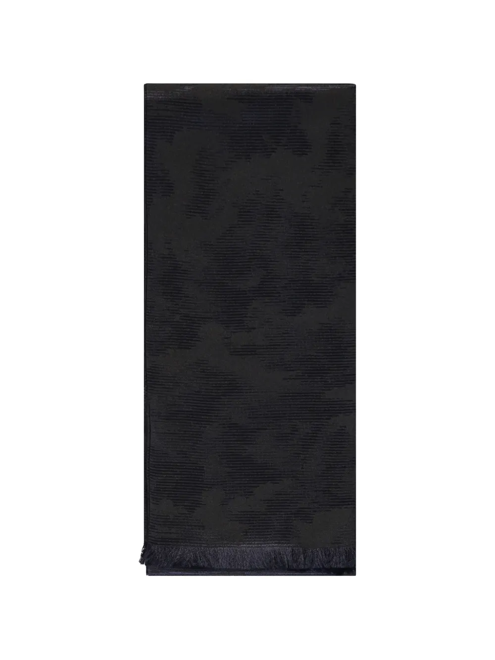 Zegna jacquard frayed scarf - Schwarz