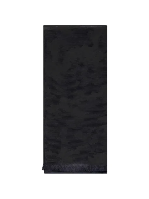 Zegna jacquard frayed scarf