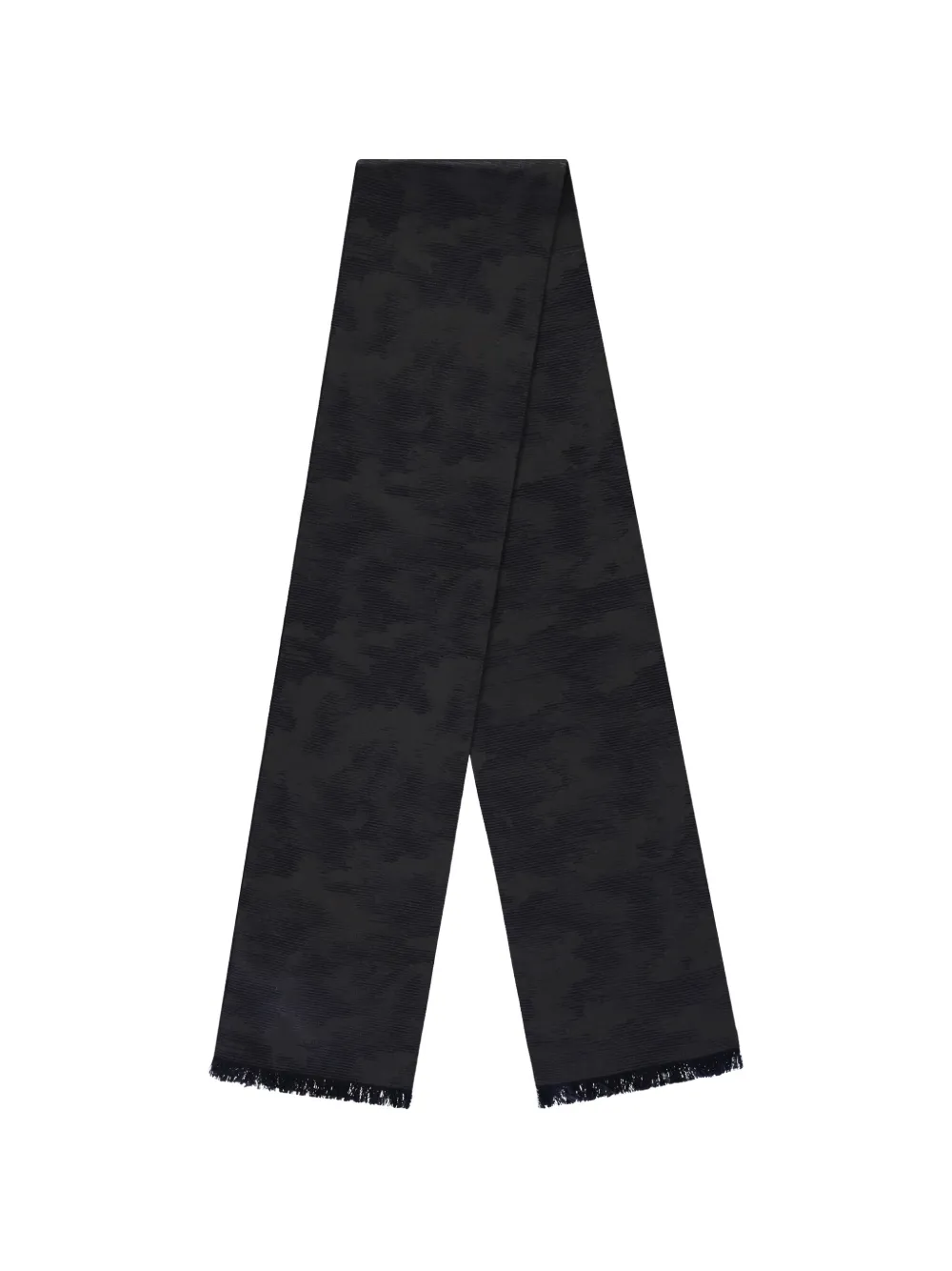 Zegna Sjaal met jacquard en franje Zwart
