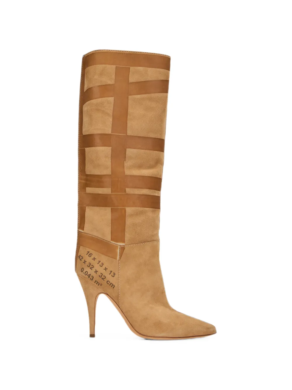 Moschino tape-detail knee-high boots Bruin