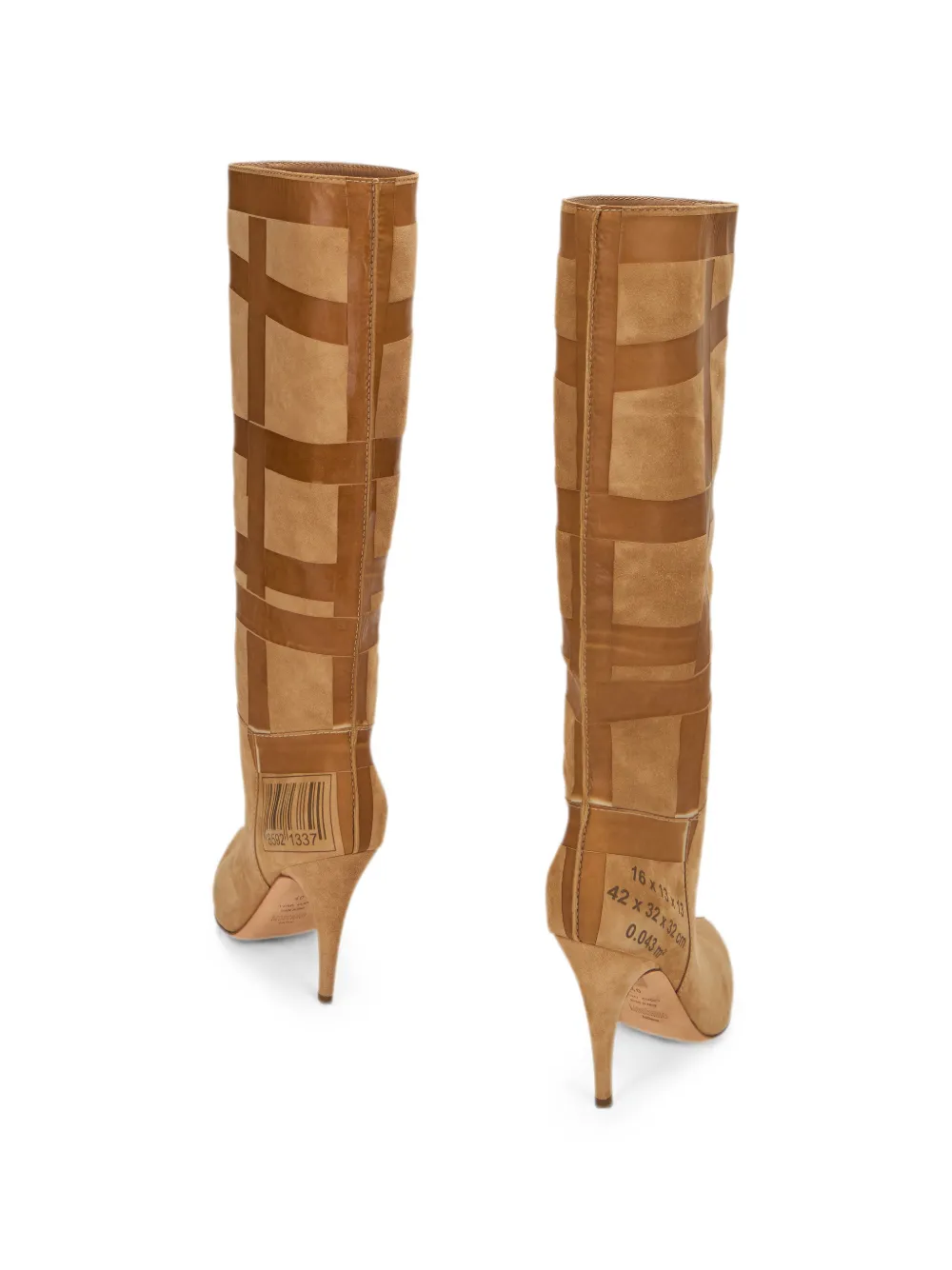 Moschino tape-detail knee-high boots Bruin