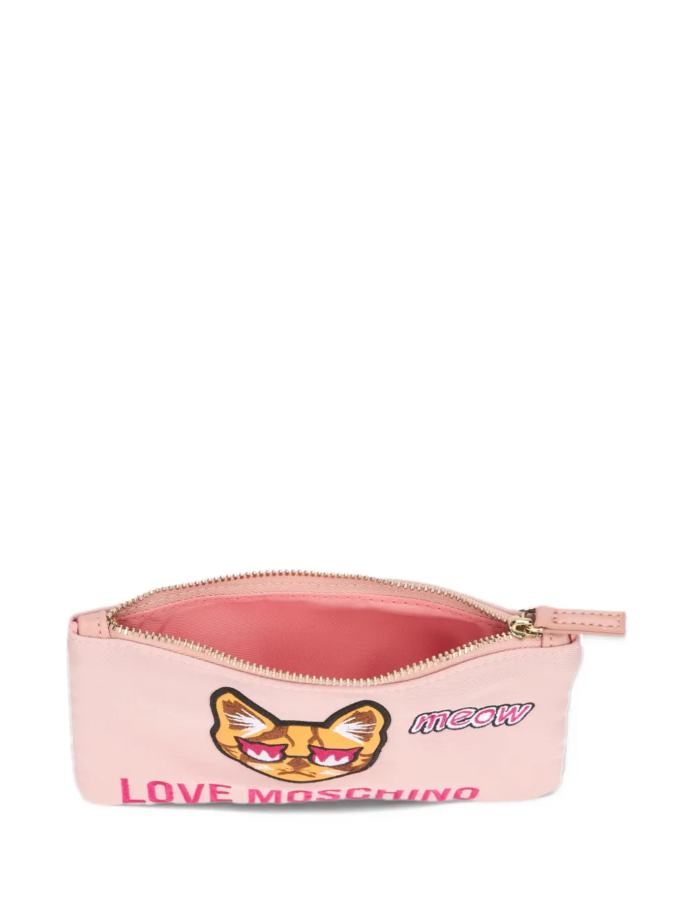 Moschino cat-patch chain-strap wallet Roze