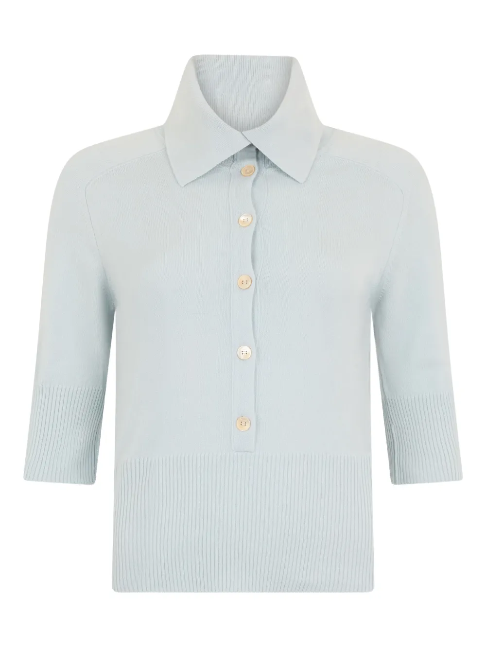 Malo buttoned short-sleeve polo top - Blu