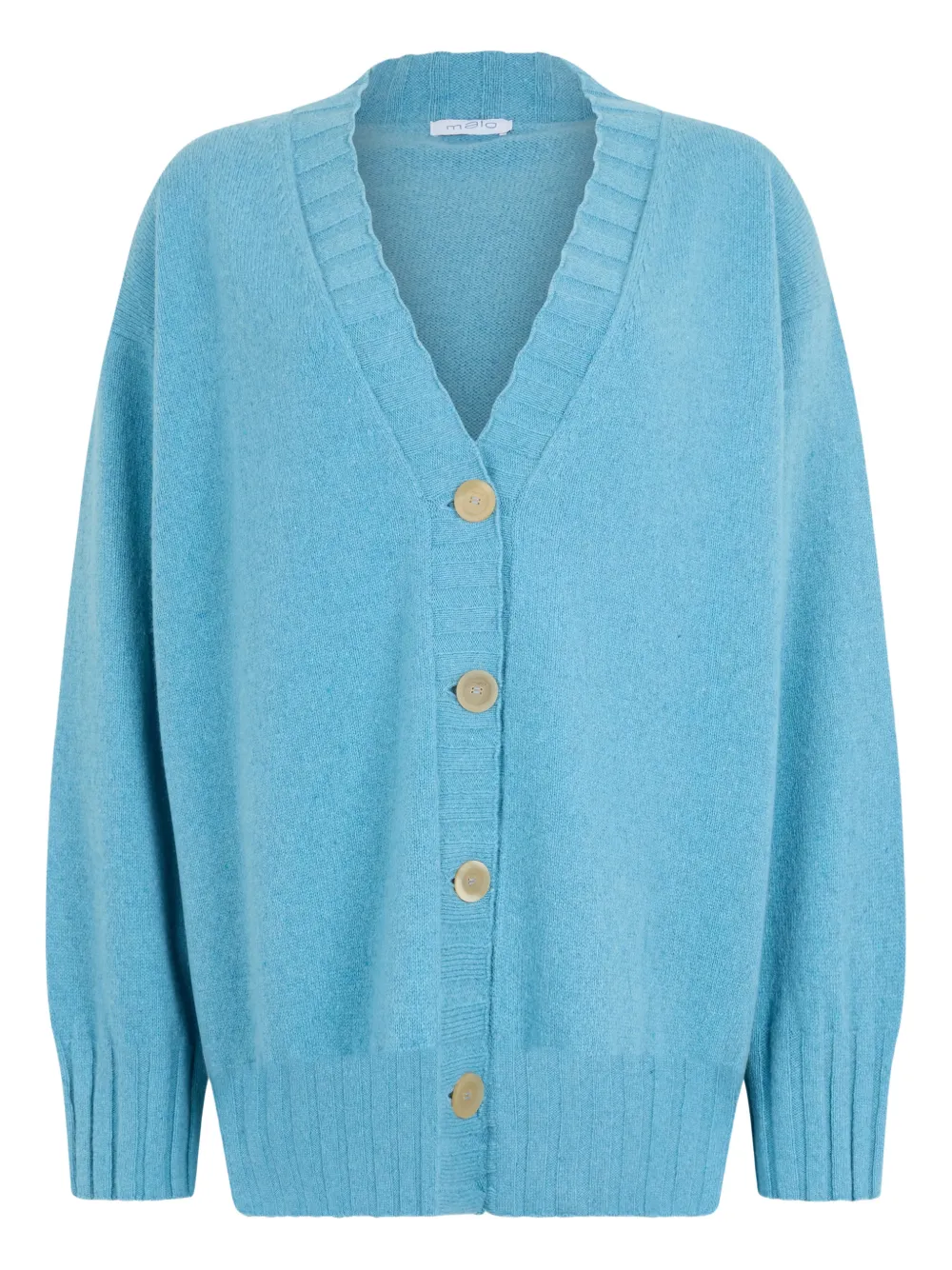 Malo button V-neck cardigan - Blau