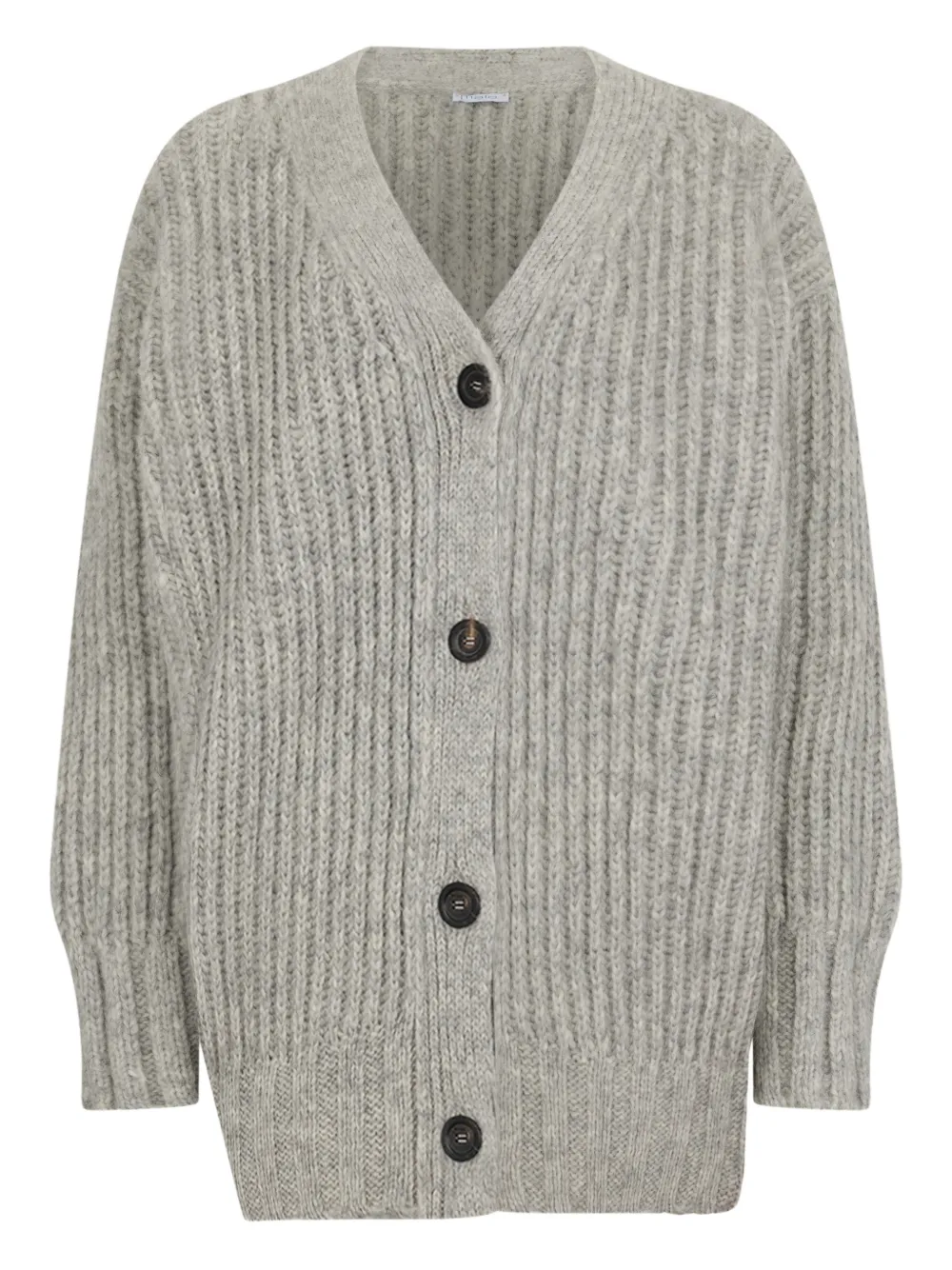 Malo button-up ribbed cardigan - Grigio