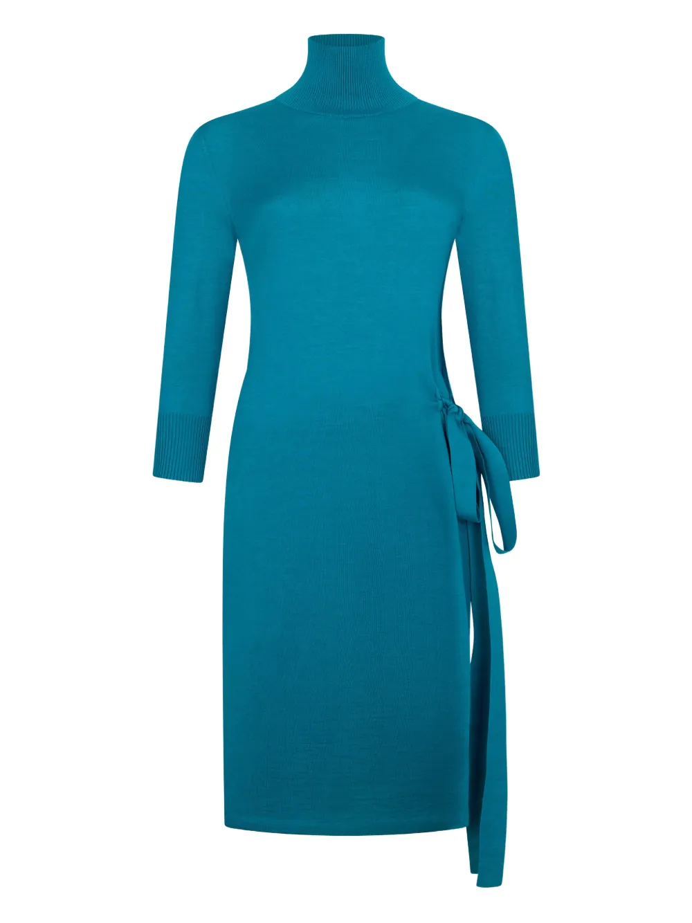 Malo turtleneck tie dress - Blu