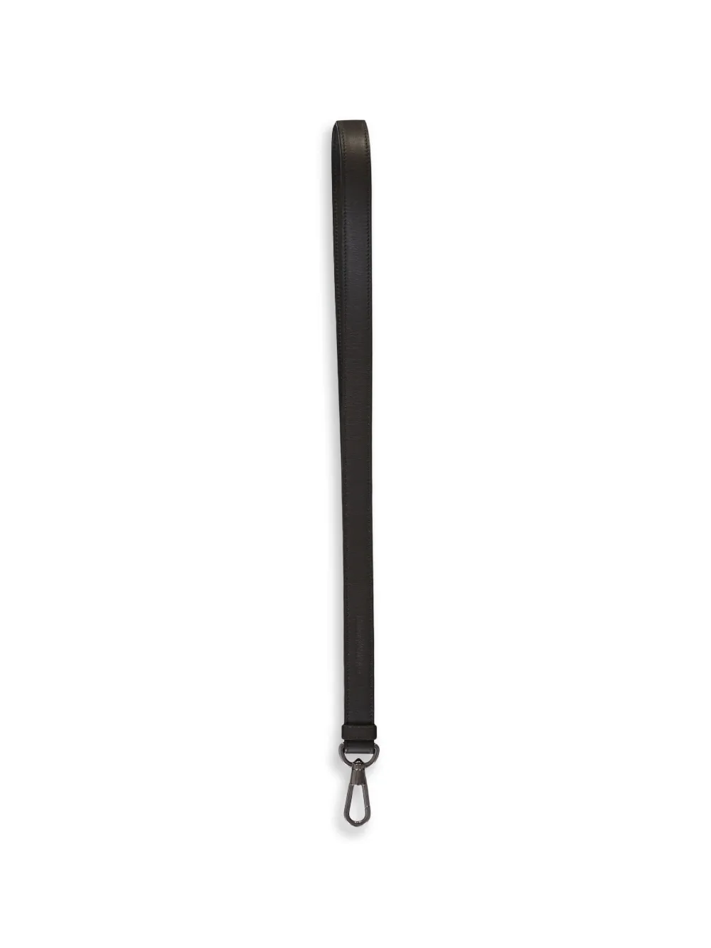 Zegna leather lobster-claw lanyard - Marrone