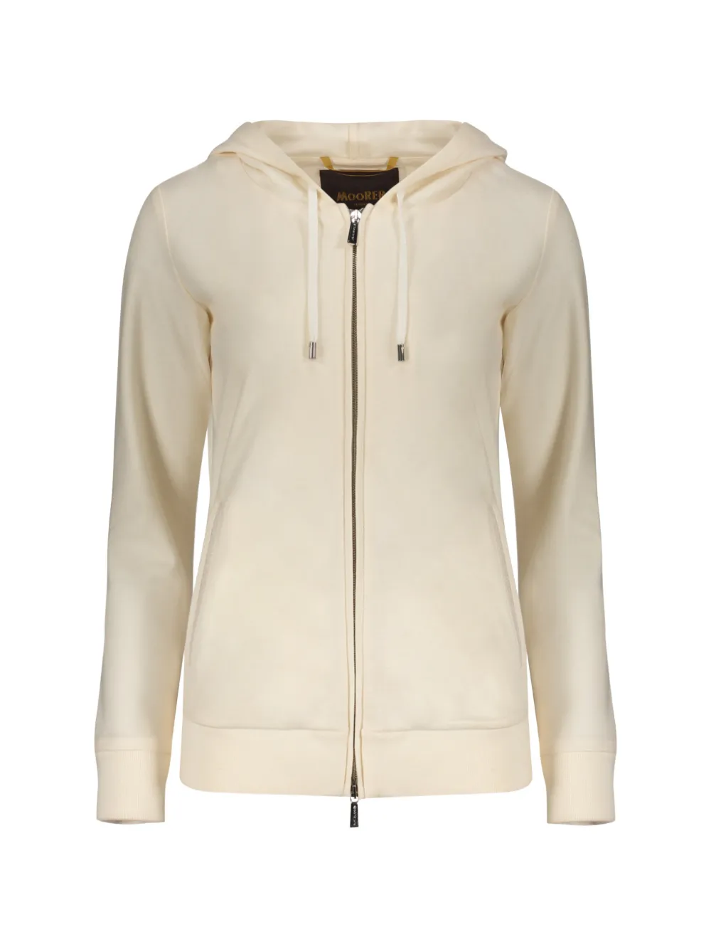 Moorer zip-up drawstring hoodie - Weiß
