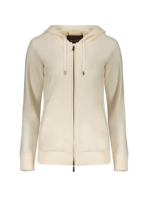 Moorer zip-up drawstring hoodie
