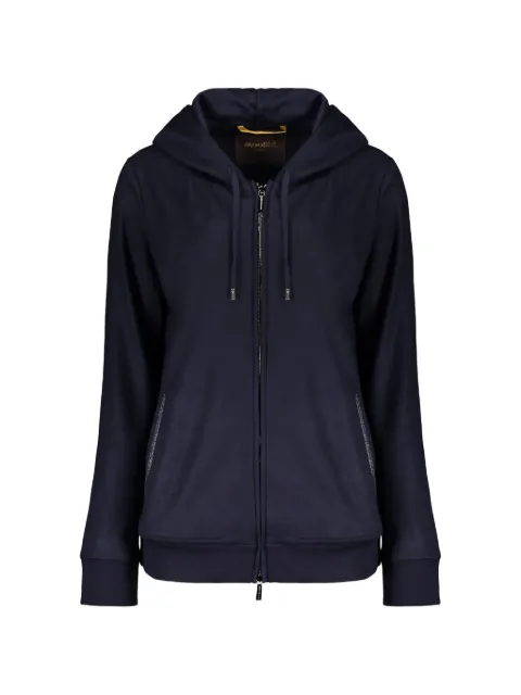 Moorer zip-up drawstring hoodie