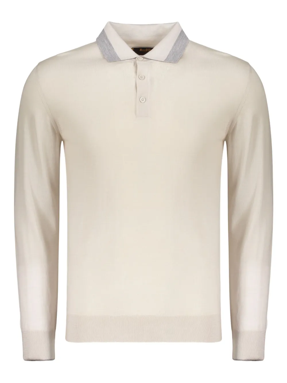 Moorer Chic Light Sweater With Polo Collar In Neutral