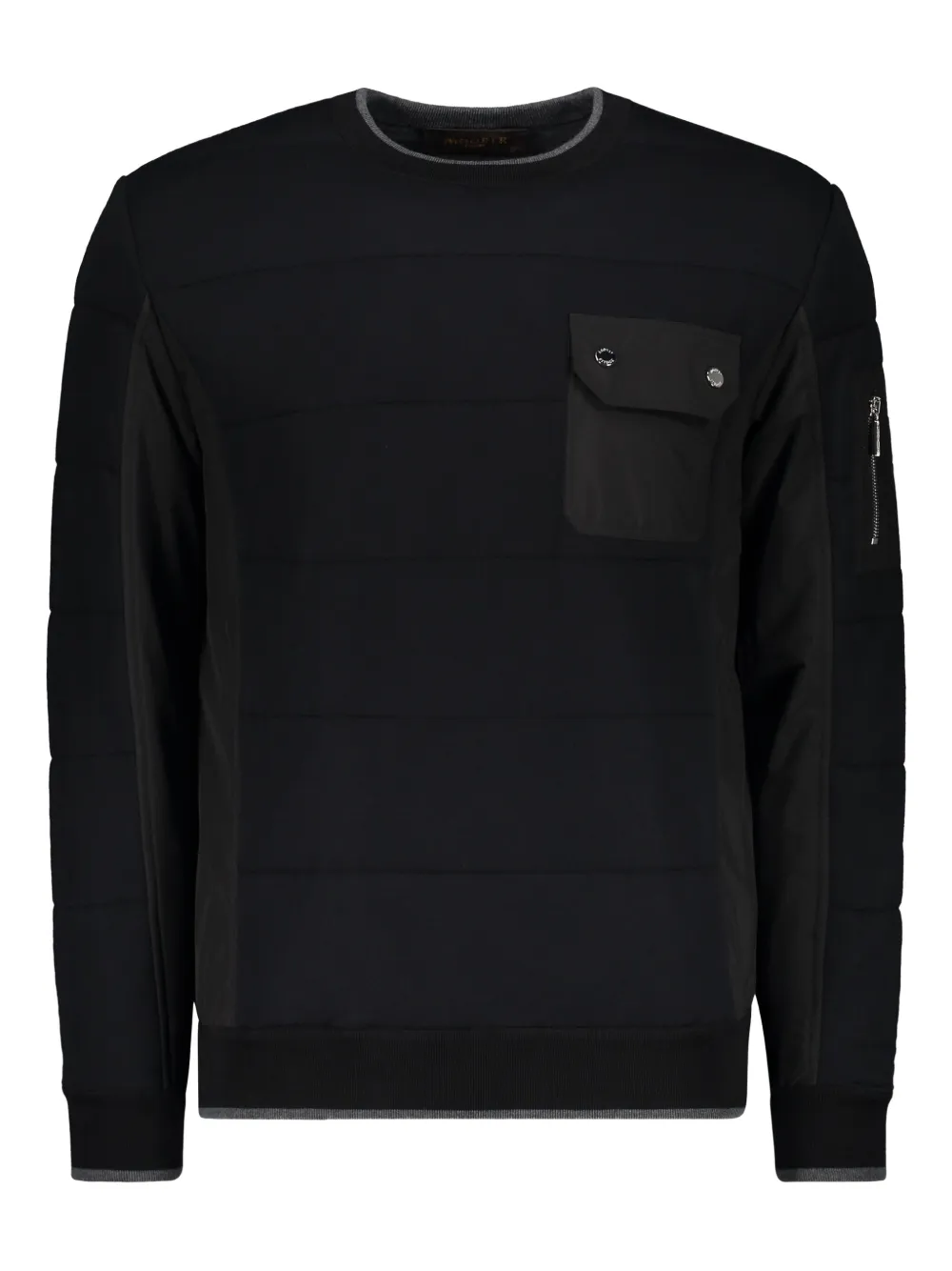 Moorer Long-sleeve Pocket Sweater In Black