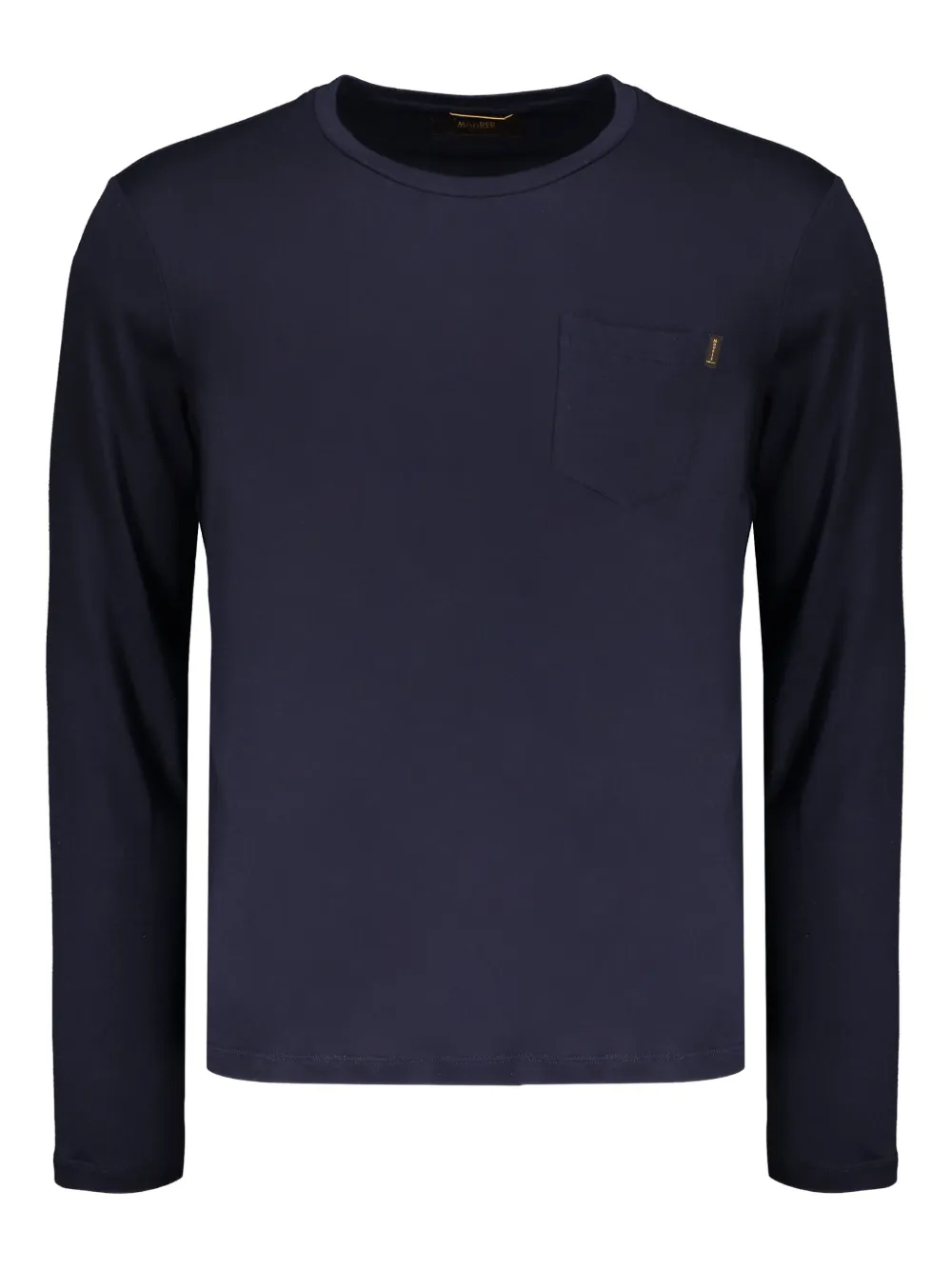 Moorer T-shirt Navy With Long Sleeves In Blue