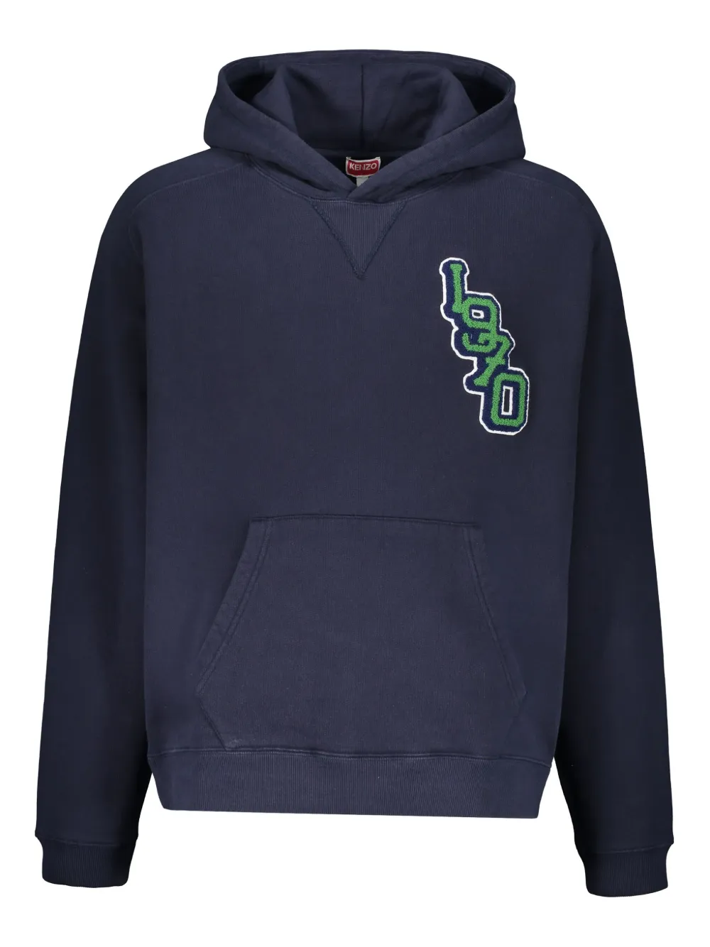 Kenzo tiger-appliqué hoodie Blauw