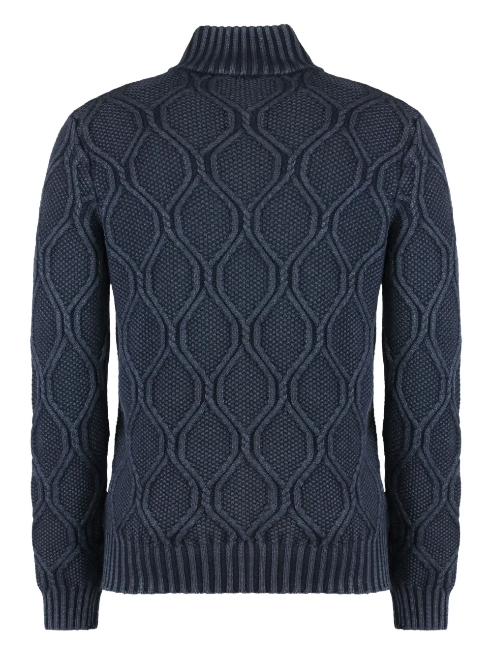 Moorer cable-knit half-zip pullover - Blauw
