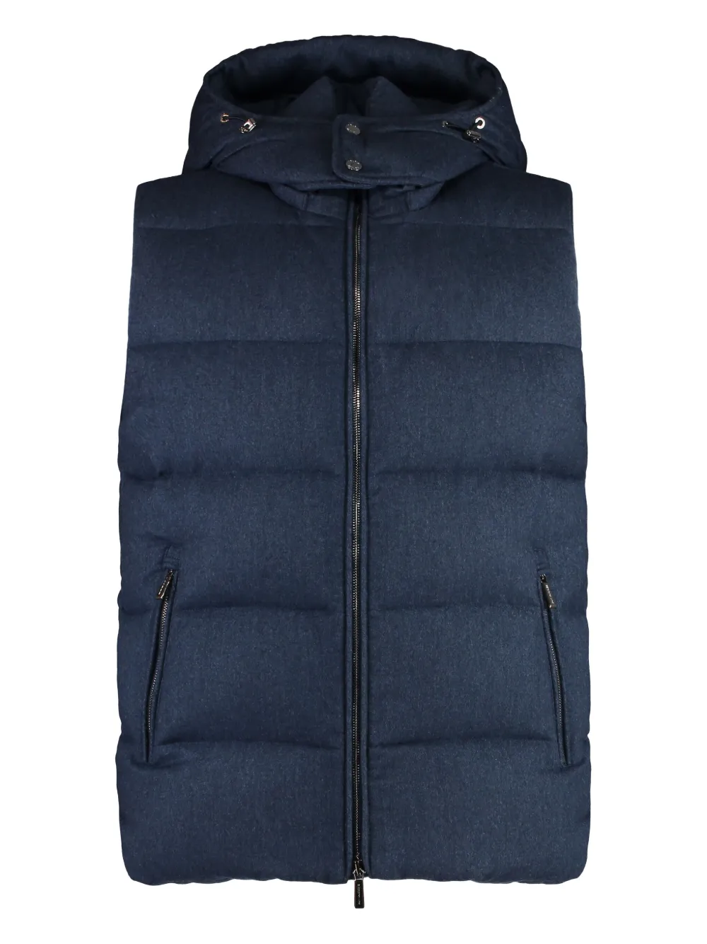 Moorer drawstring-hood padded gillet Blauw