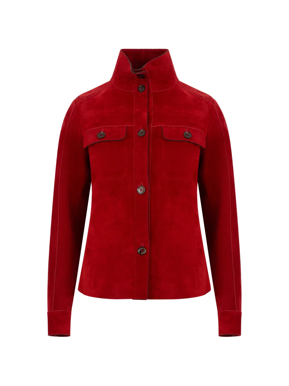 Moorer Flomena-P high-neck suede jacket Rood