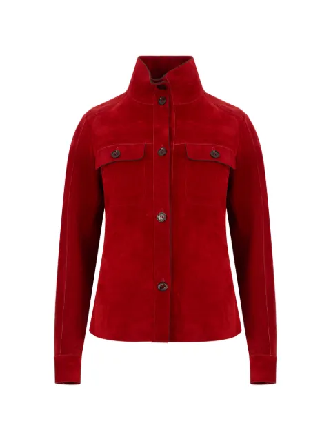 Moorer Flomena-P high-neck suede jacket