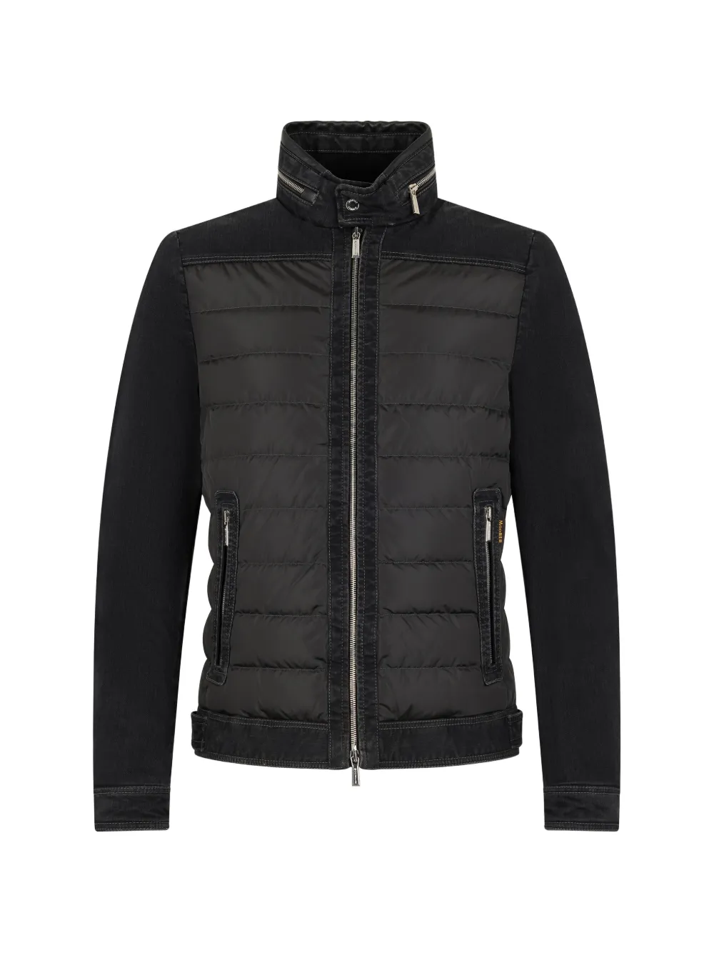 Moorer zip-up quilted panel jacket - Nero