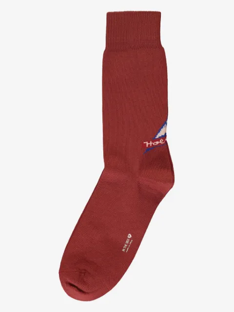 Holubar logo-jacquard socks