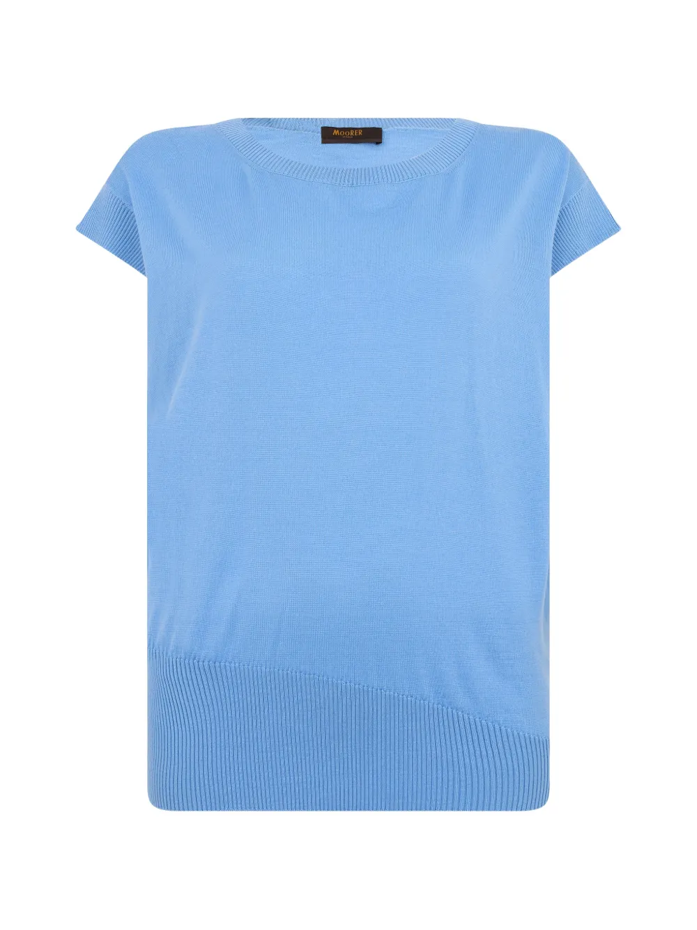 Moorer ribbed-trim T-shirt - Blu