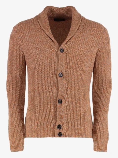 Moorer shawl-collar buttoned cardigan