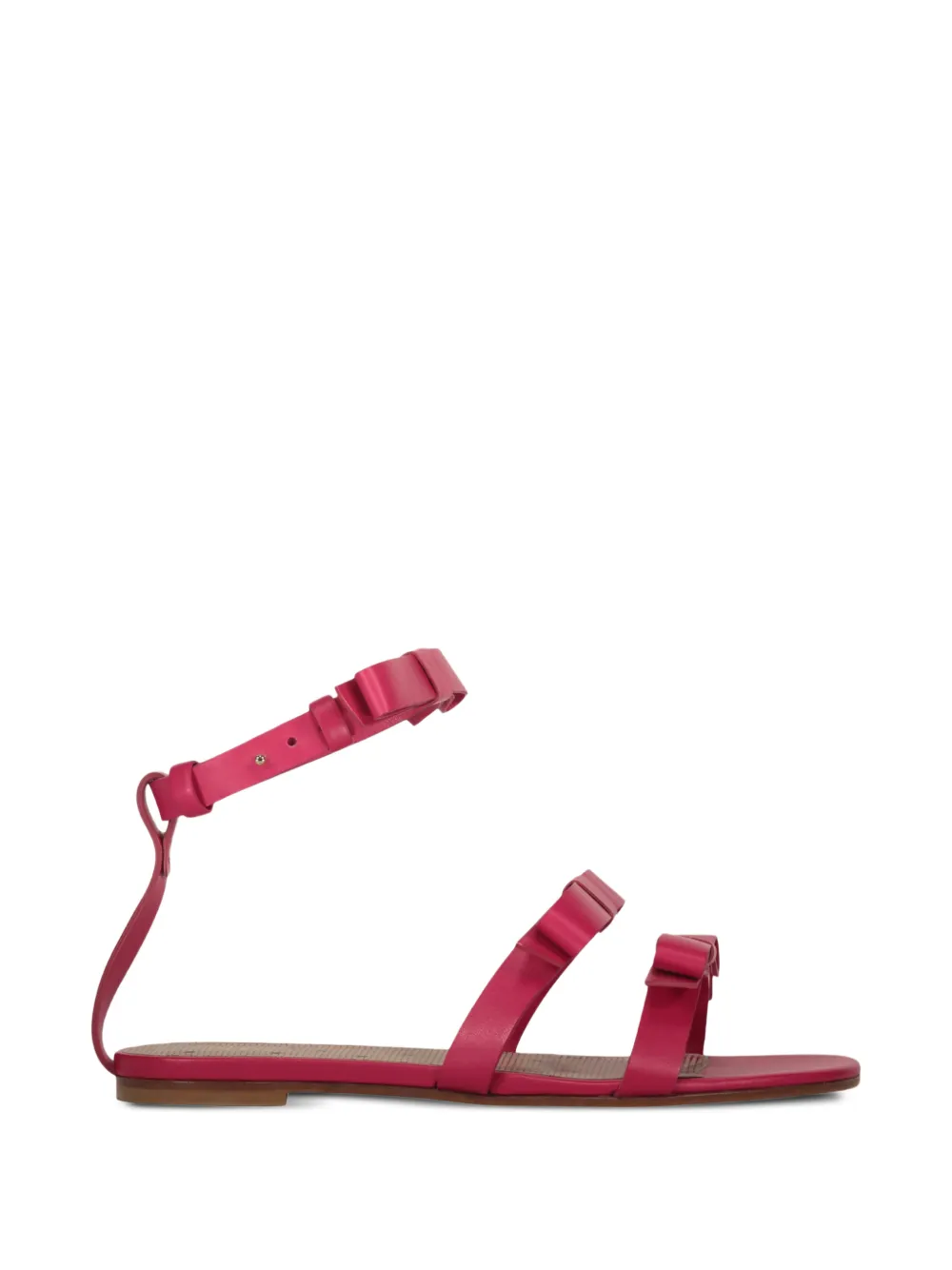 RED(V) bow-detail calf leather sandals Roze