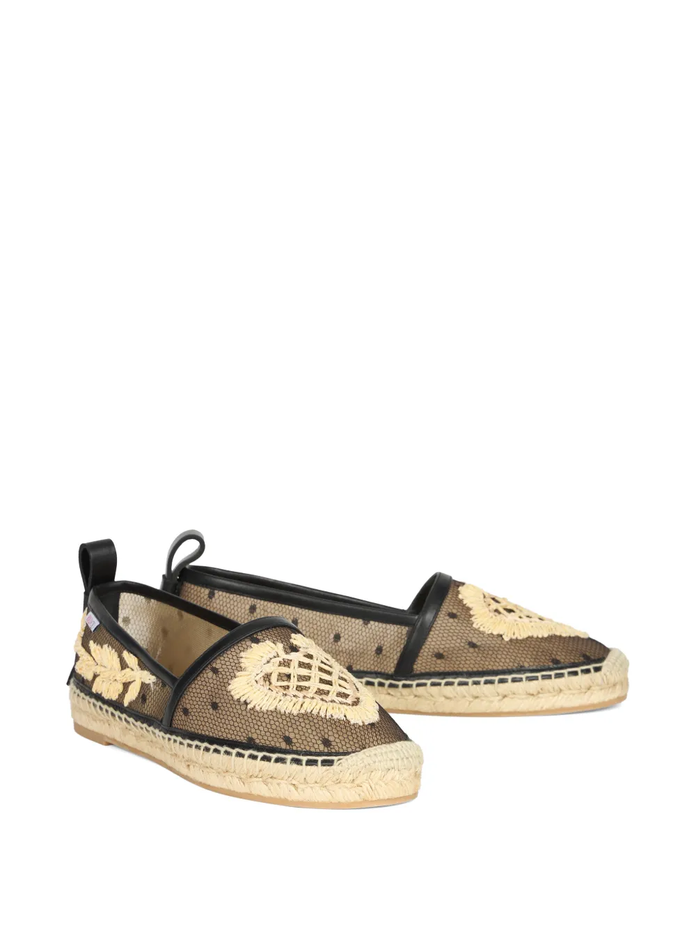 Valentino Garavani Espadrilles met geborduurde bloemen Zwart