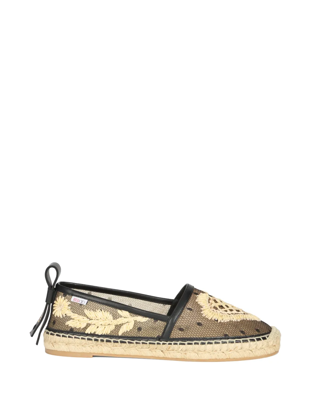 Valentino Garavani Espadrilles met geborduurde bloemen Zwart