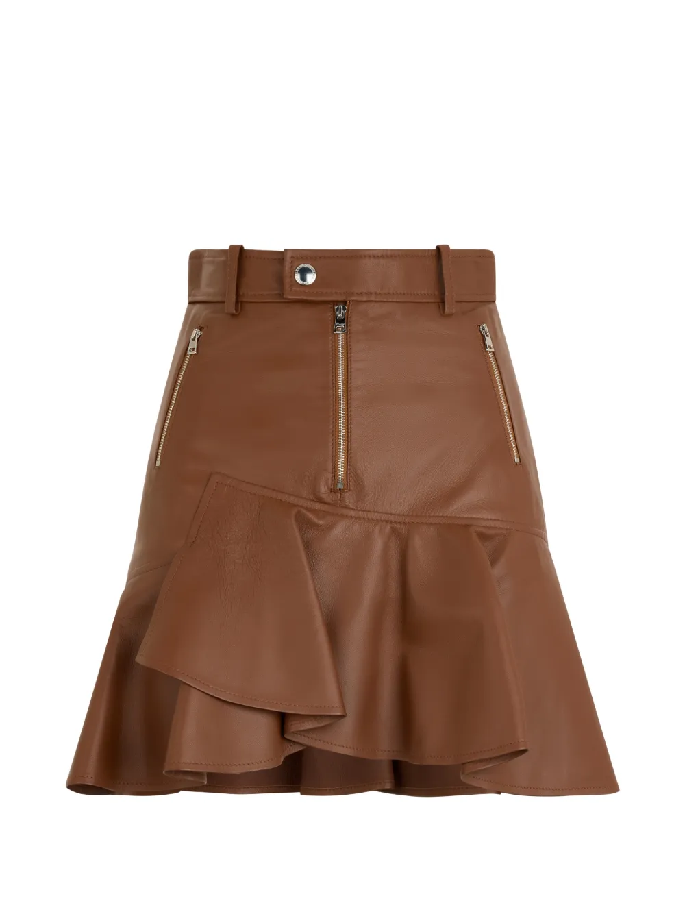 Valentino Garavani ruffle-hem mini skirt - Marrone