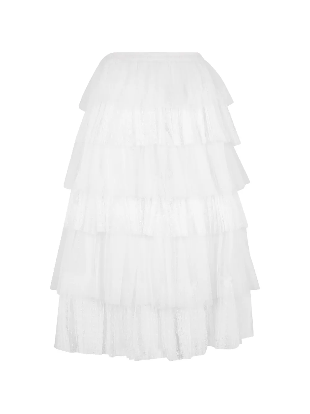 tiered ruffled midi skirt