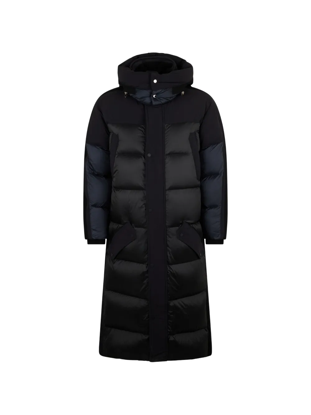 Moorer hooded panelled coat - Blu
