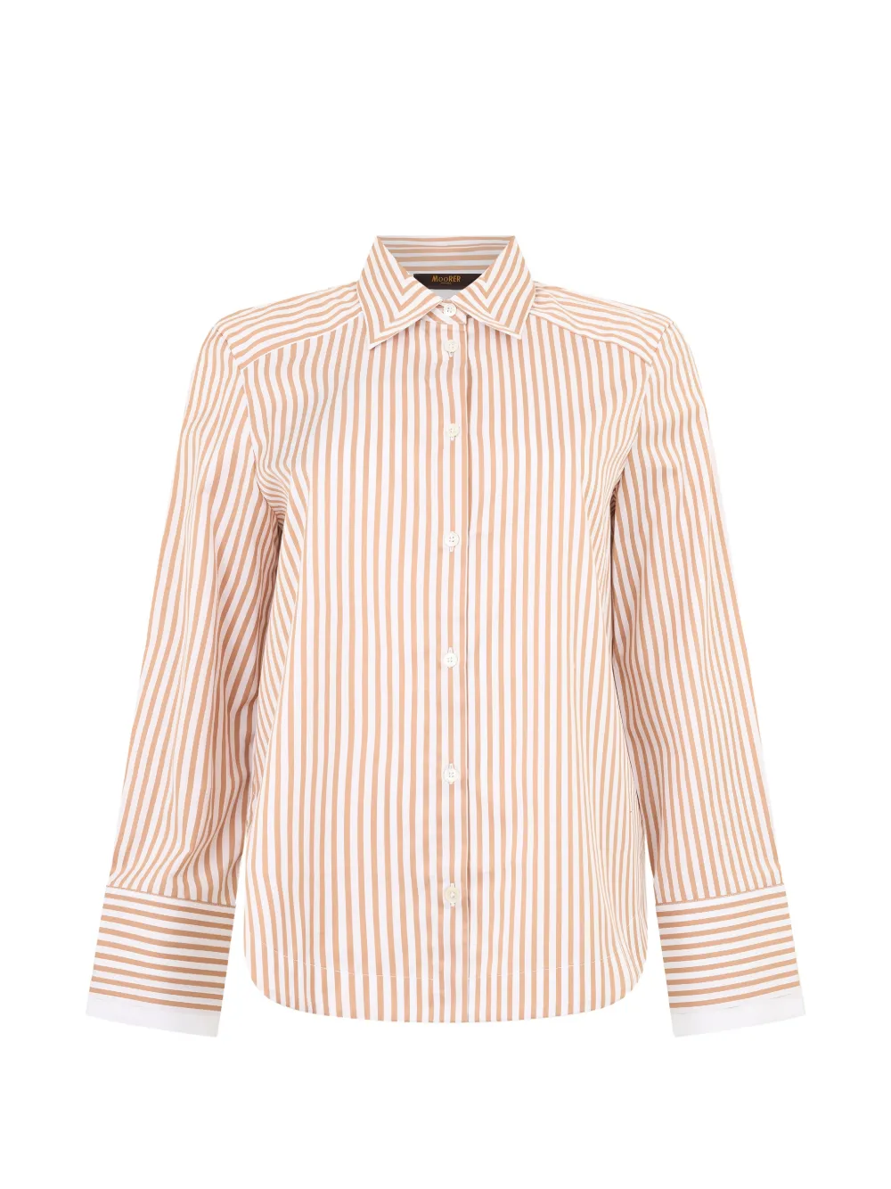 Moorer striped long-sleeve shirt - Orange