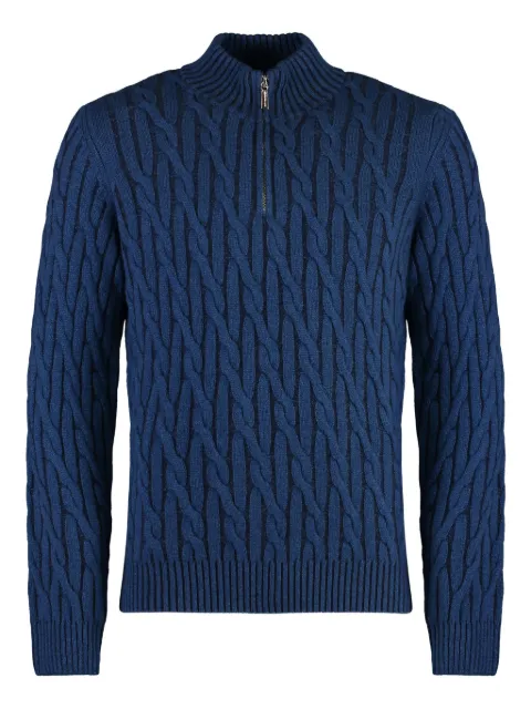 Moorer cable-knit zip-neck sweater