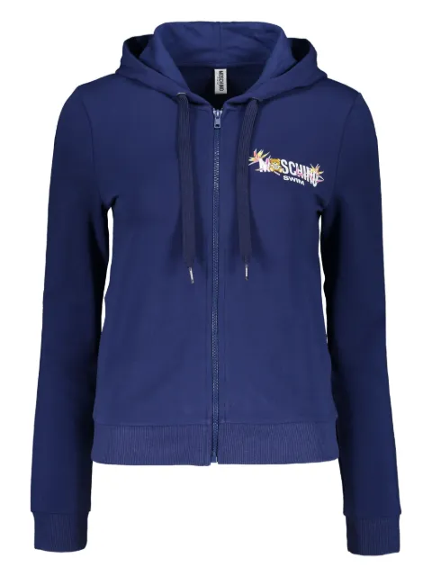 Moschino logo-print zip-up hoodie
