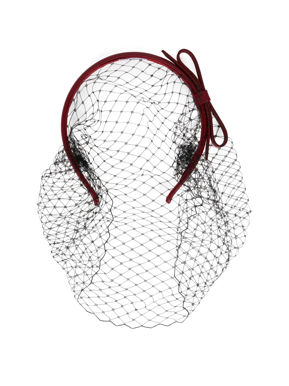 RED(V) bow net hairband - Rosso
