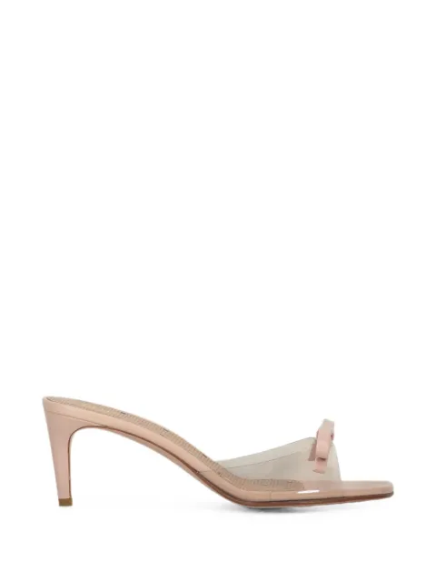 RED(V) bow-detail transparent mules