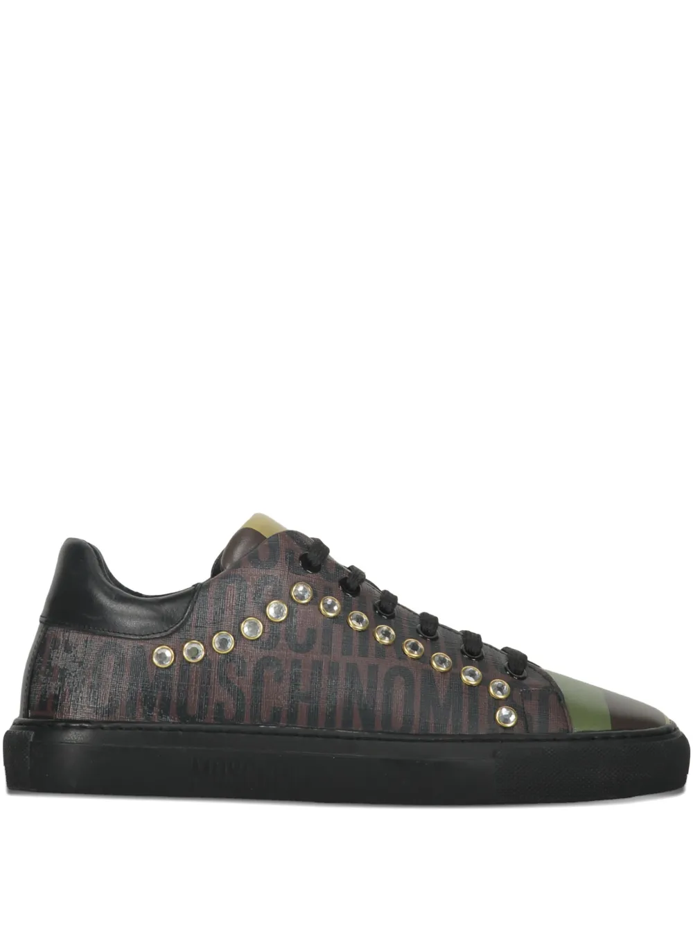 Moschino logo-print studded sneakers Black