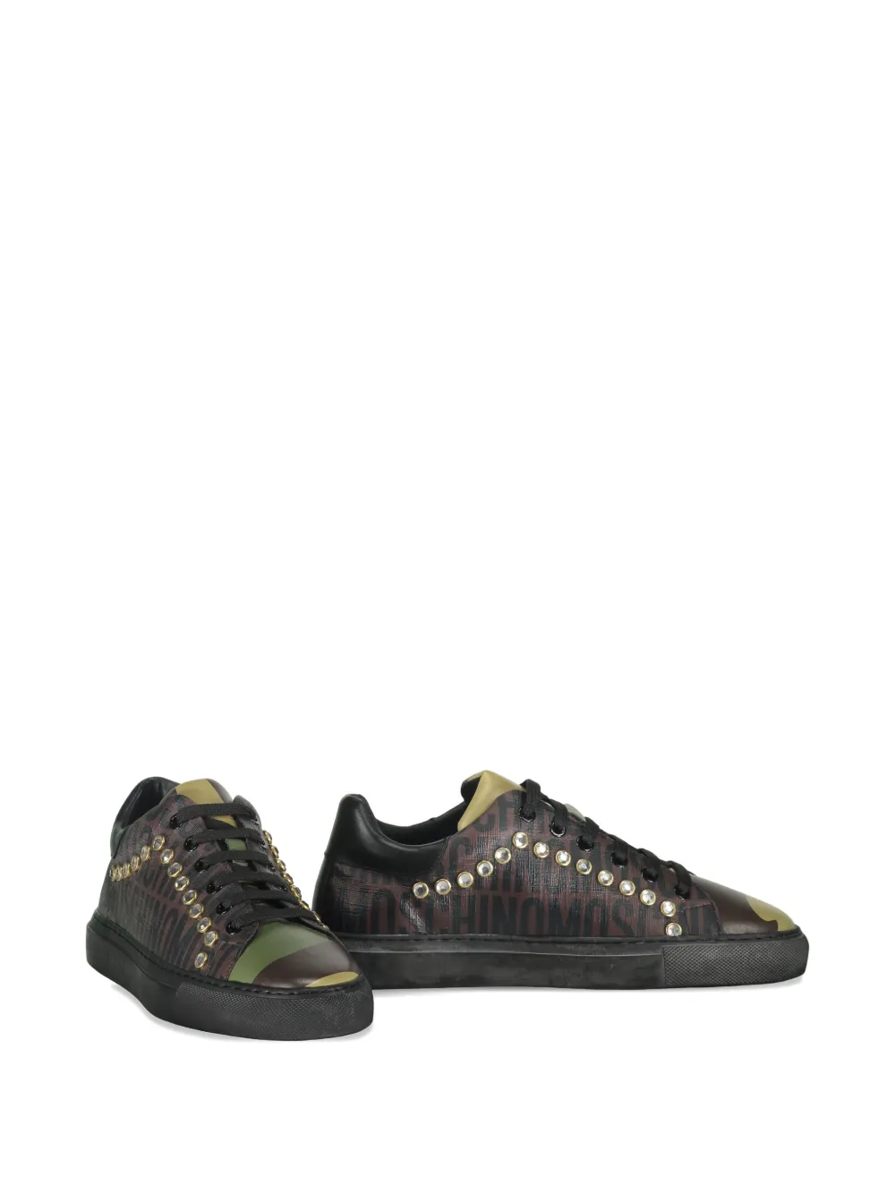Moschino logo-print studded sneakers Black
