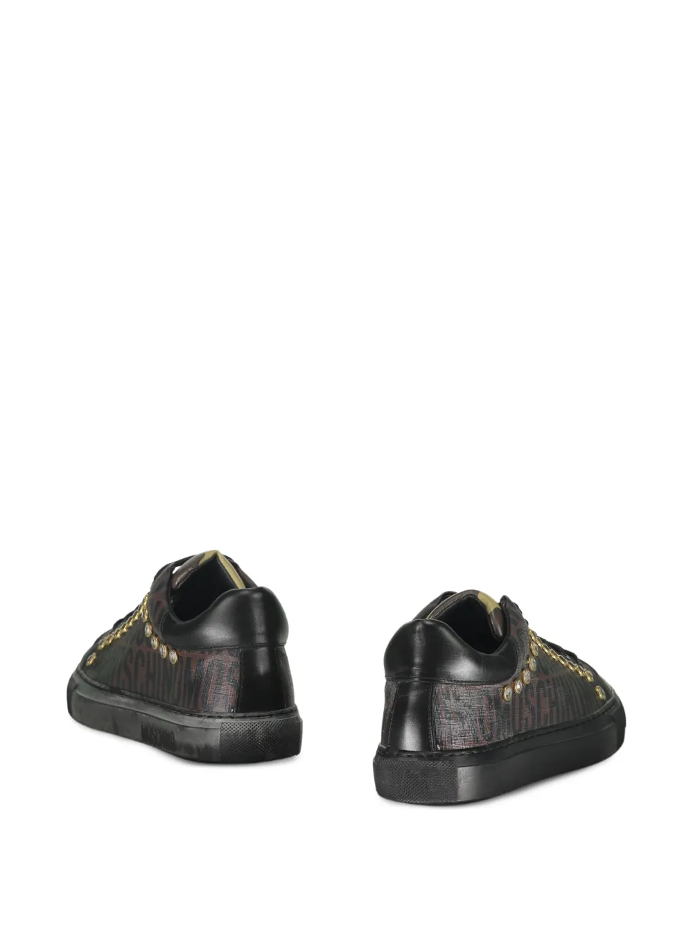Moschino logo-print studded sneakers Black