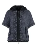 Moorer bouclé-tweed hooded jacket - Blue