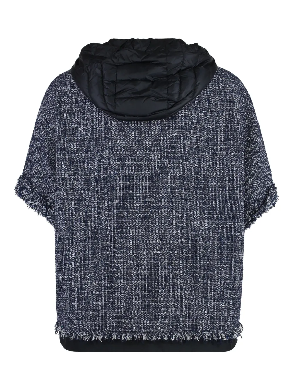 Moorer Bouclé-tweed jack met capuchon Blauw