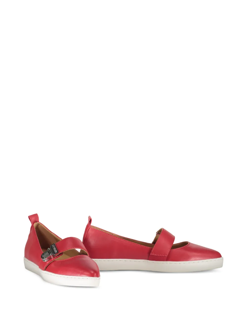 Moschino buckle-fastening ballet flats Rood