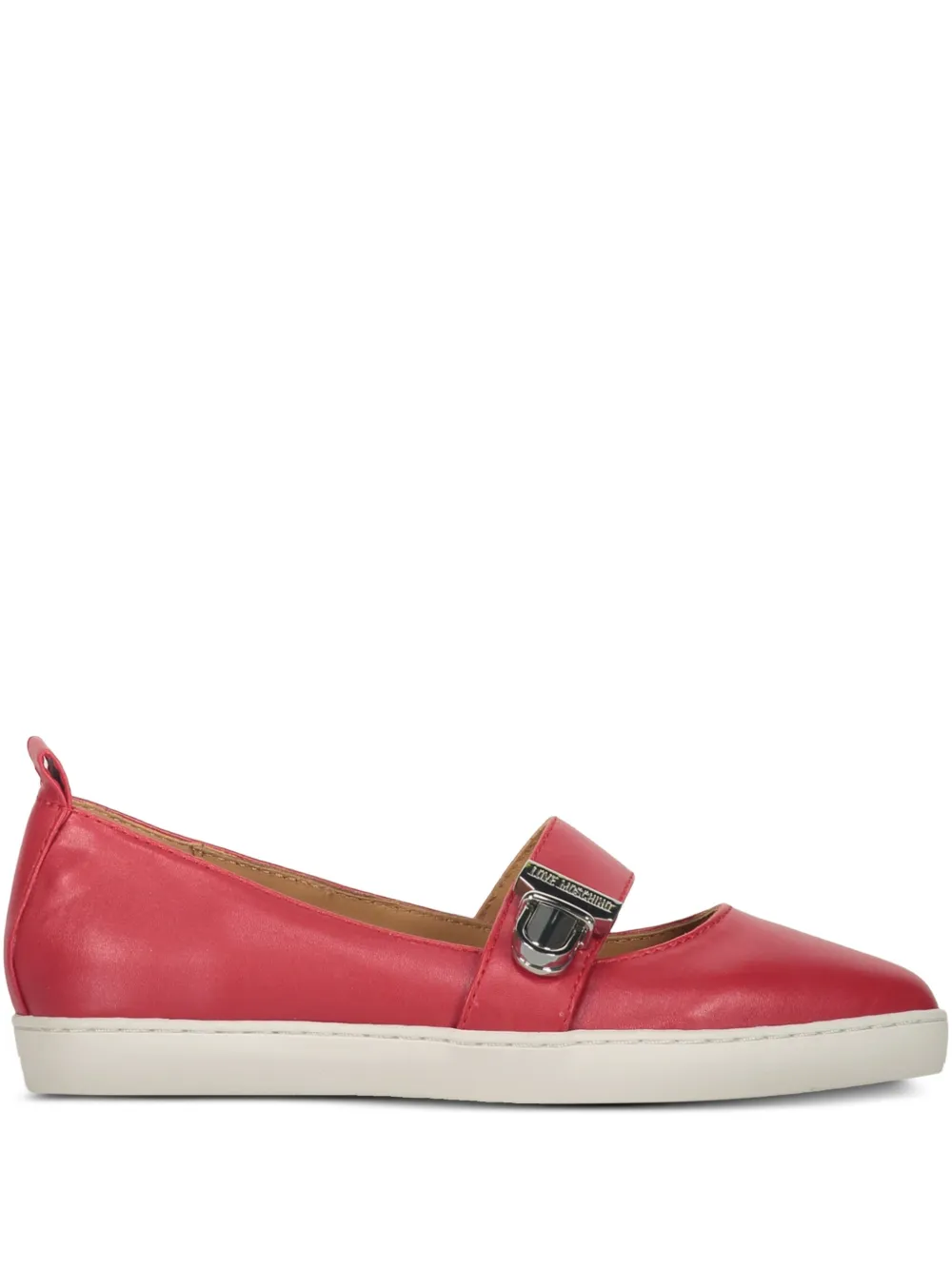 Moschino buckle-fastening ballet flats Rood