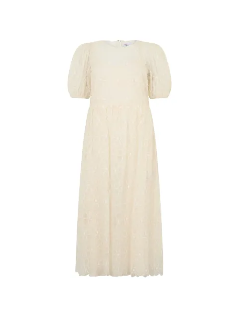 RED Valentino vestido midi con estampado floral y mangas farol