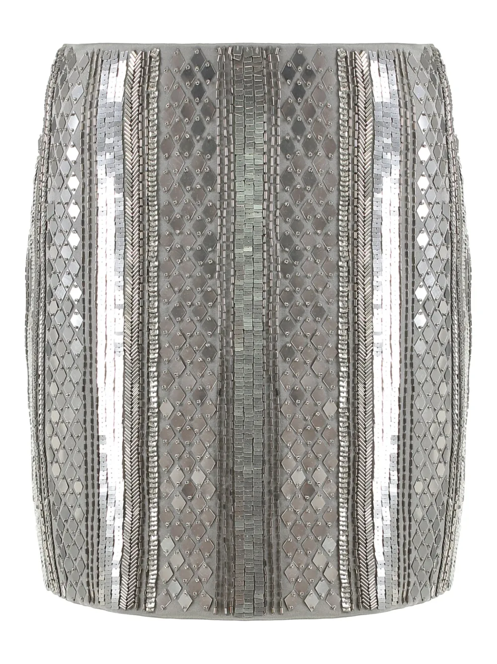 Alberta Ferretti beaded-embellishment mini skirt – Silver