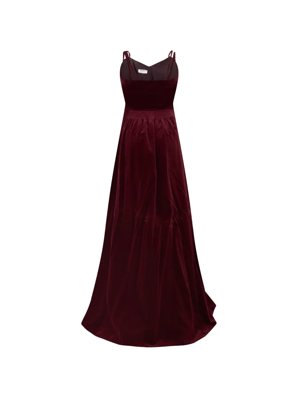 Moschino Geplooide maxi-jurk met fluwelen effect Rood