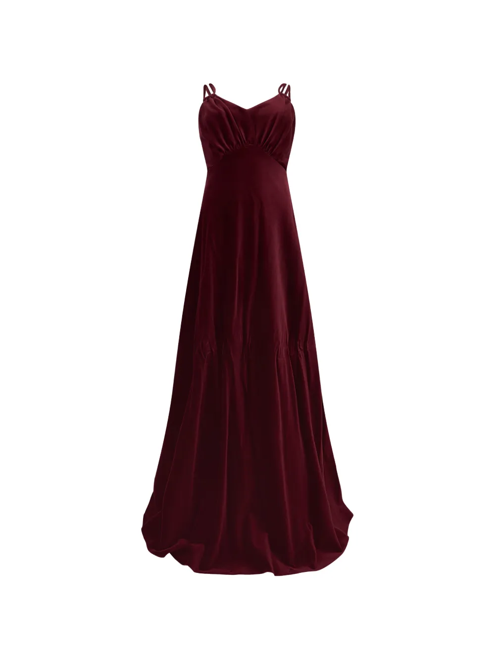 Moschino velvet-effect pleated maxi dress - Rosso