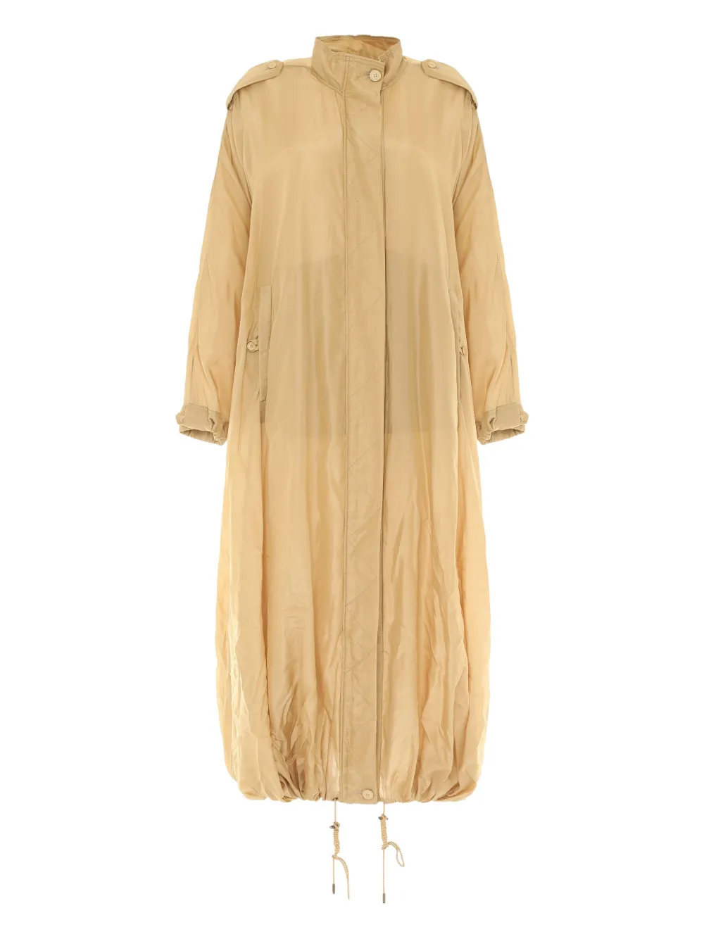 Alberta Ferretti drawstring-detail coat Geel