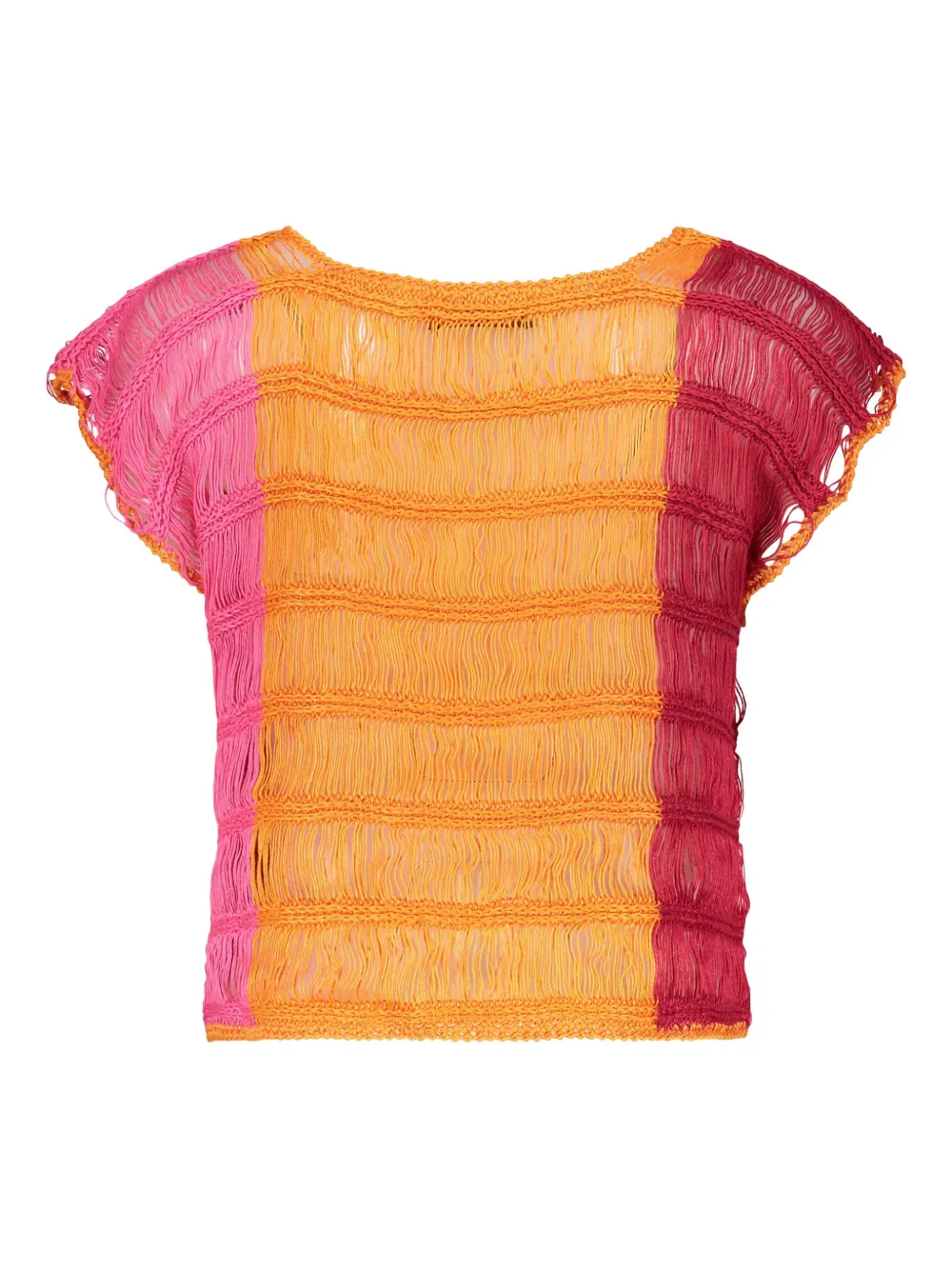 Alberta Ferretti fringe-detailing blouse - Oranje
